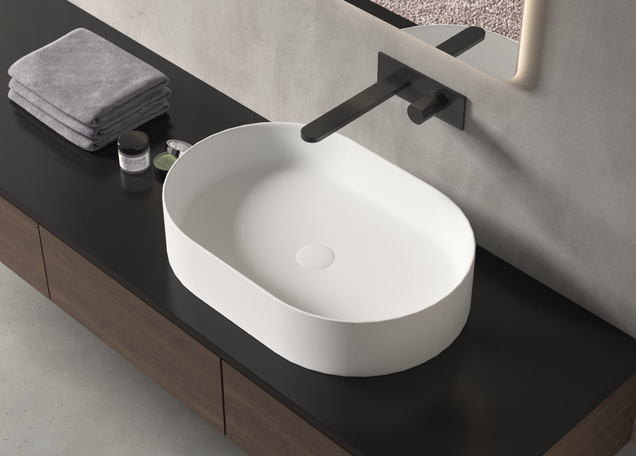 DeRicci ხელსაბანი 660x460x185 DE-1377 - თეთრი პრიალა