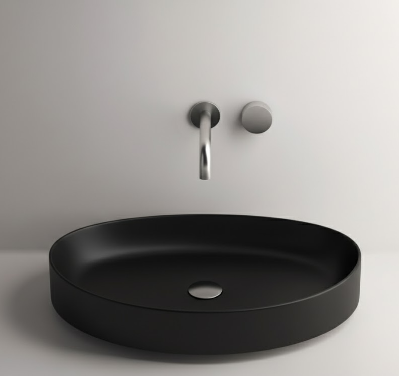 valdama ხელსაბანი Drop 65x40 h12 BLACK MAT