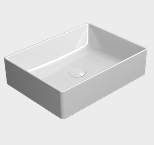 GSI Kube X აბაზანის ნიჟარა 50x37 Glossy White