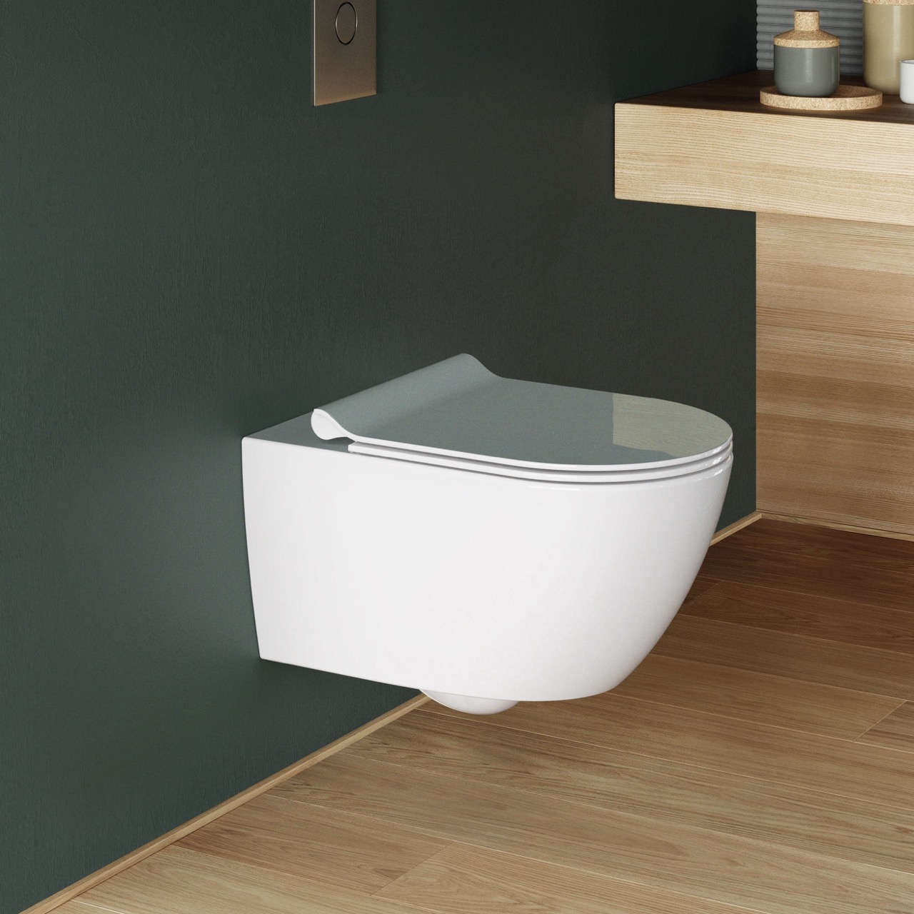 GSI Pura დასაკიდი უნიტაზი 55x36/F Swirlflush Bianco Lucido