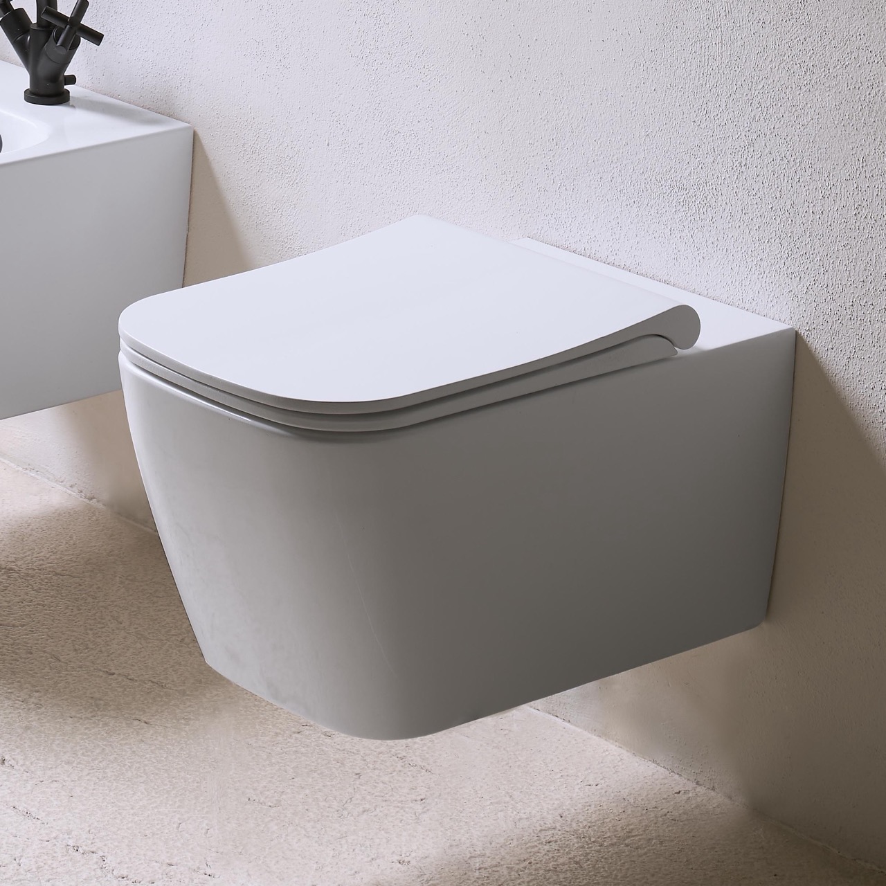 GSI Nubes დასაკიდი უნიტაზი თეთრი პრიალა 55x35/F Swirlflush Bianco Lucido