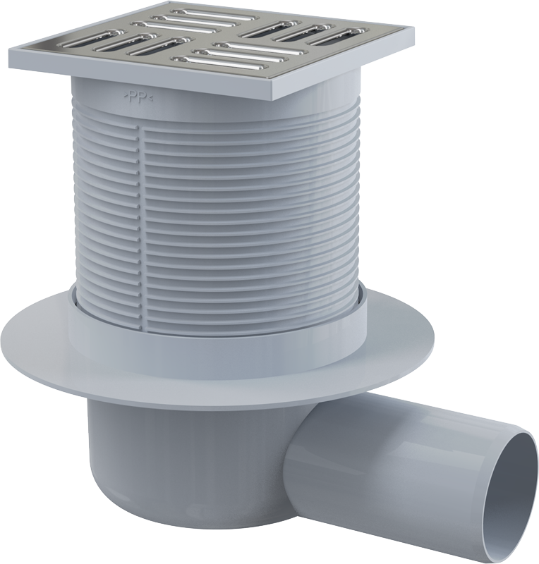 Alca წერტილოვანი ტრაპი APV31 10x10cm - ვერცხლისფერი