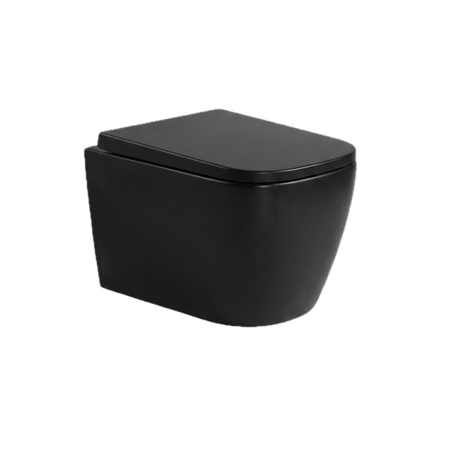 DeRicci დასაკიდი უნიტაზი DRC-WH2103-MB - შავი მატი 525x345x360mm