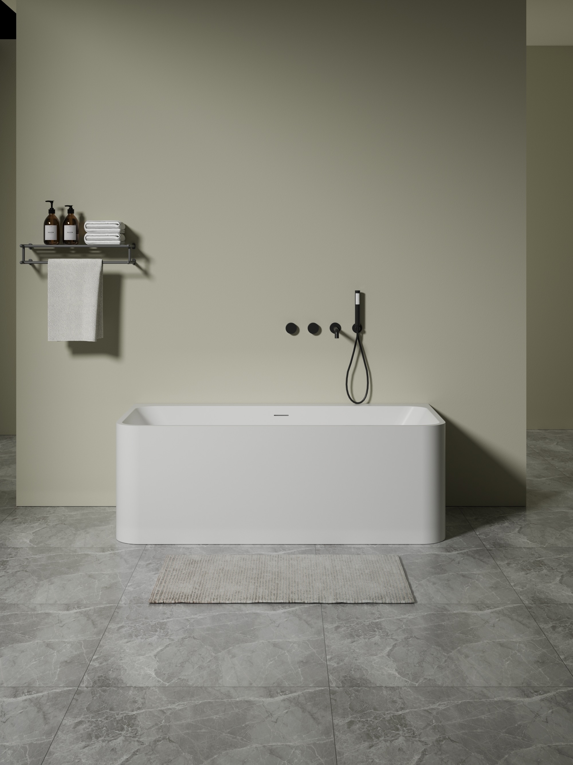 ბუნებრივი ქვის აბაზანა 1400x750x560mm DeRicci Amalfi