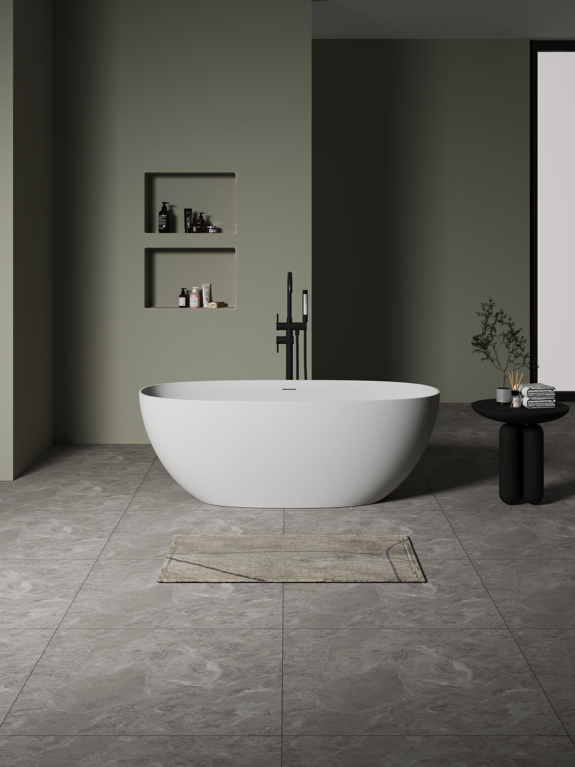 ბუნებრივი ქვის აბაზანა 1500x780x560mm DeRicci Bellagio