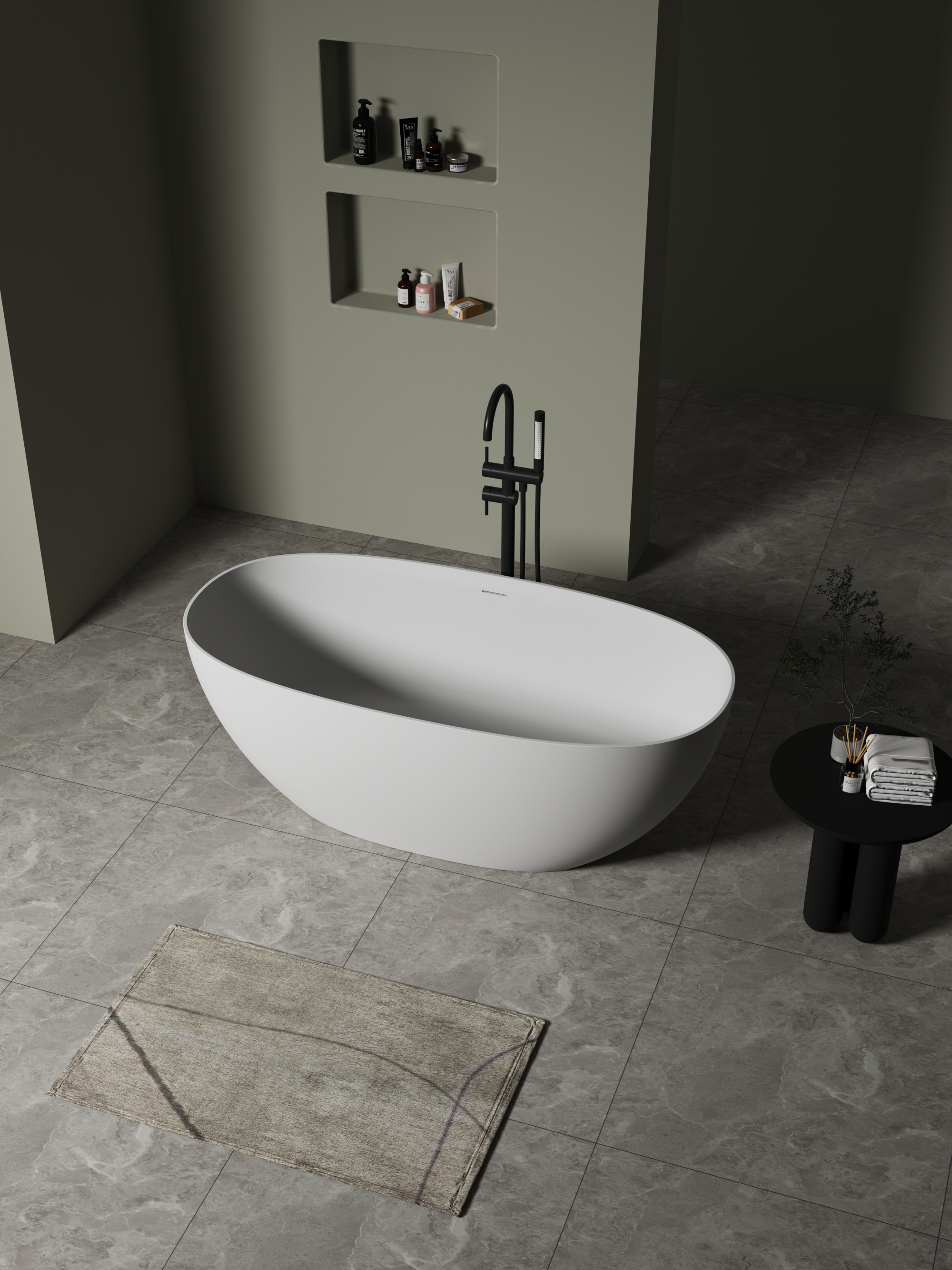 ბუნებრივი ქვის აბაზანა 1500x780x560mm DeRicci Bellagio