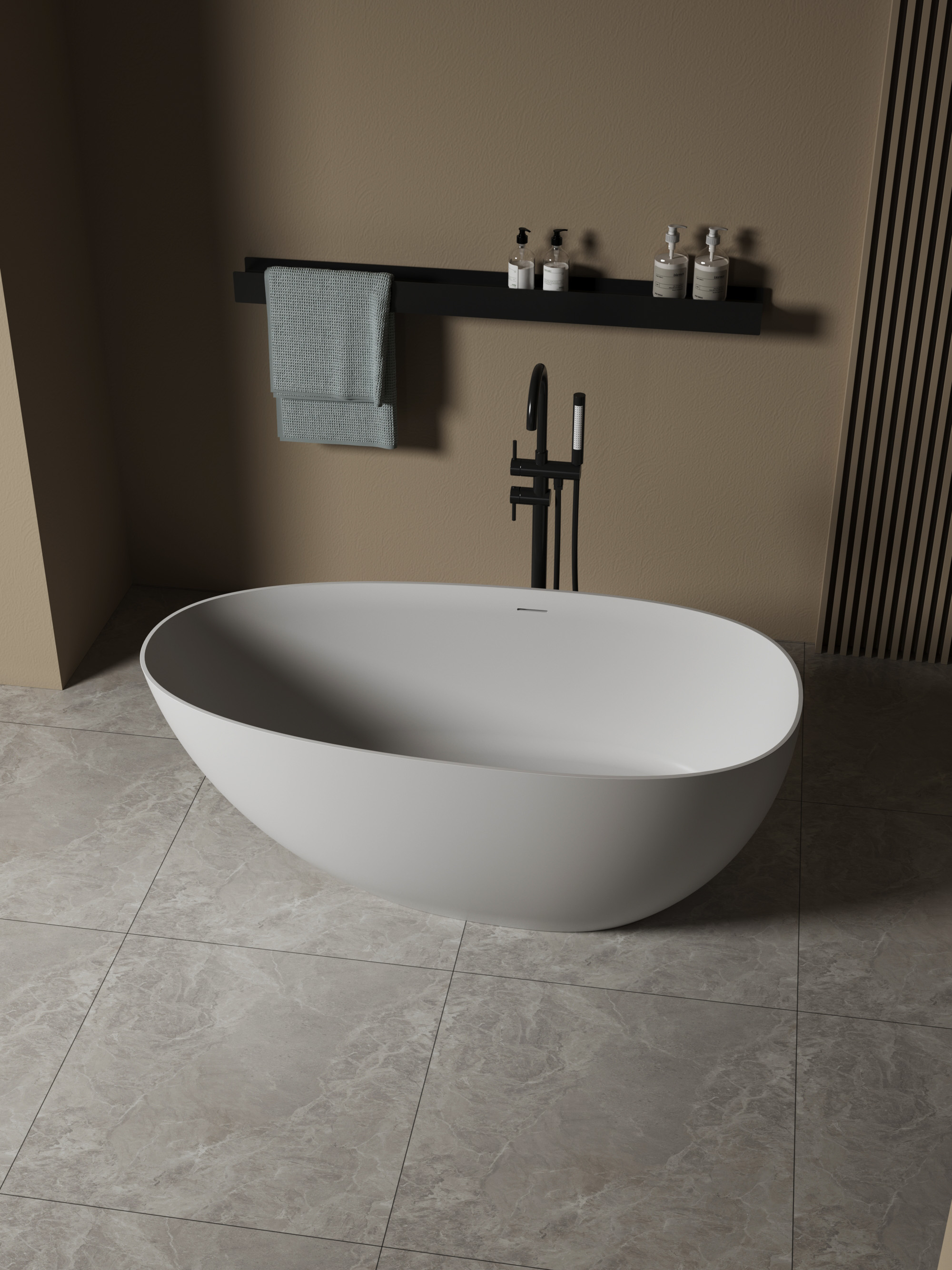 ბუნებრივი ქვის აბაზანა 1700x820x560mm DeRicci Portofino