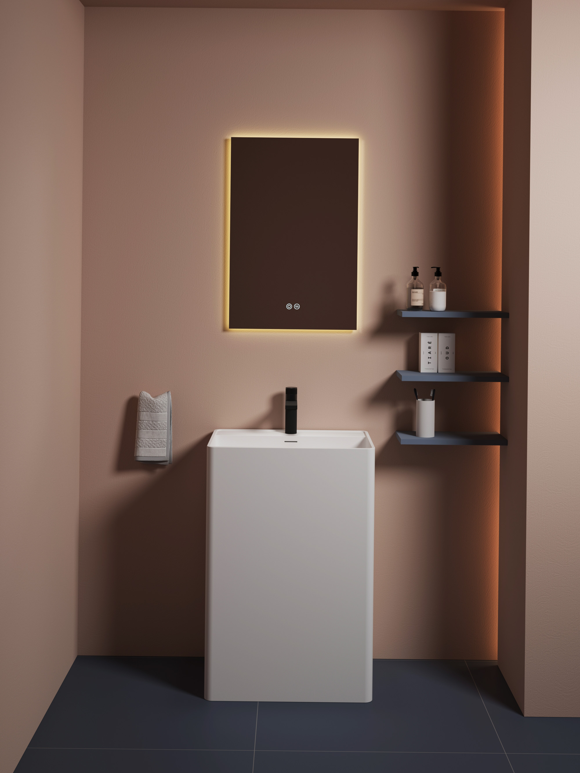 DeRicci ბუნებრივი ქვის ხელსაბანი - Canova 60x42x88cm