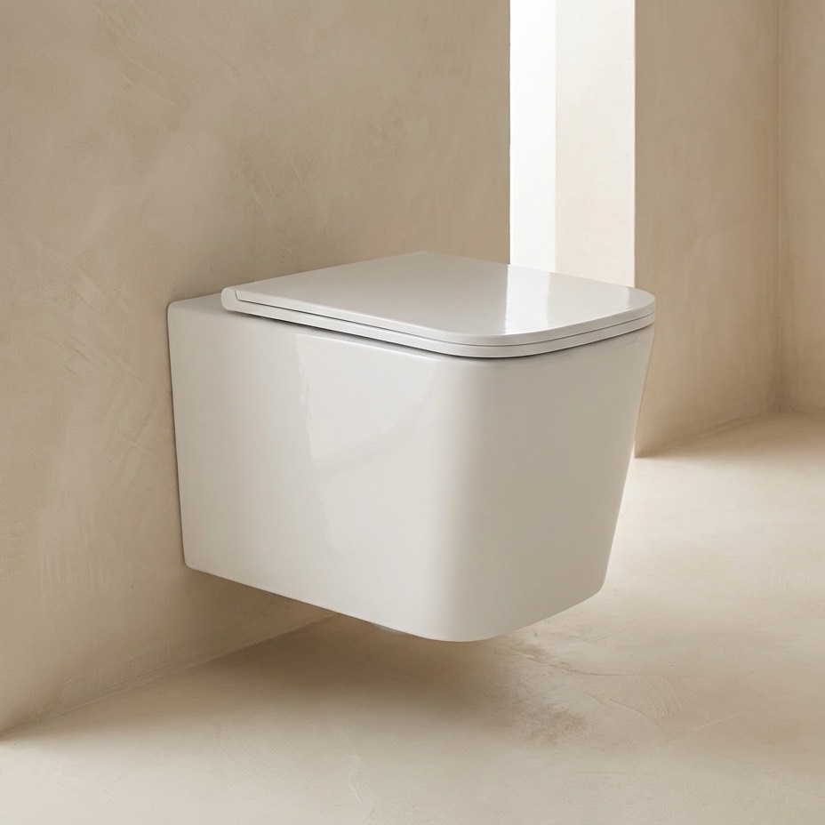 DeRicci დასაკიდი უნიტაზი DRC-WH2102 - თეთრი პრიალა 525x345x360mm