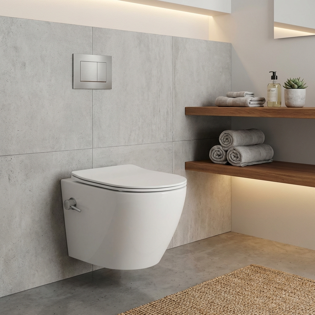 DeRicci დასაკიდი უნიტაზი ბიდის ფუნქციით DRC-BWH2107A-Bidet - თეთრი პრიალა