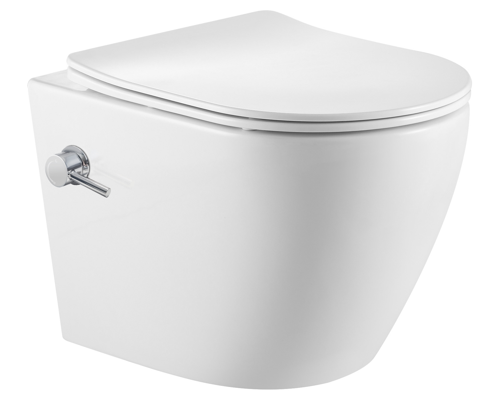 DeRicci დასაკიდი უნიტაზი ბიდის ფუნქციით DRC-BWH2107A-Bidet - თეთრი პრიალა