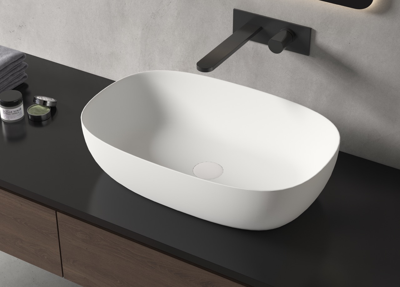 DeRicci ხელსაბანი 580x380x150 DE-1493 - თეთრი პრიალა