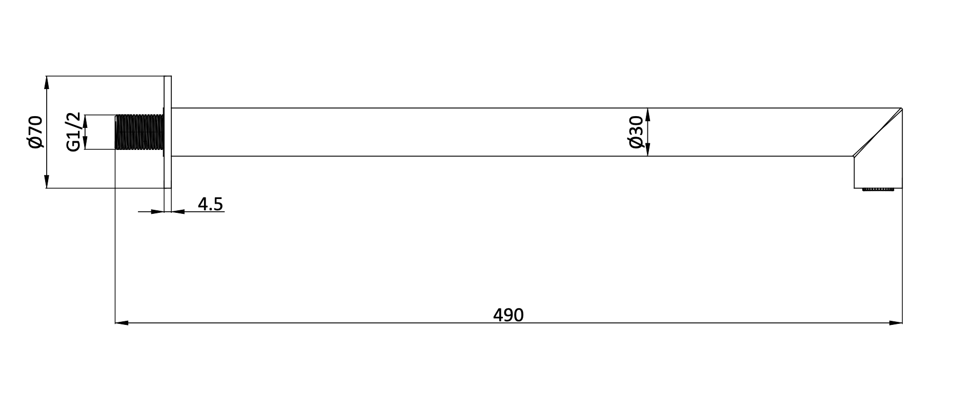 DeRicci საშხაპე ძელი DE-530L-SH-BN